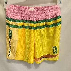 Source Unknown Pink and Yellow Athletic Shorts